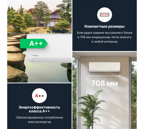 Настенная сплит-система Kentatsu Tiba Inverter KSGTI26HZRN1R/KSRTI26HZRN1R Настенная сплит-система Kentatsu Tiba Inverter KSGTI26HZRN1R/KSRTI26HZRN1R