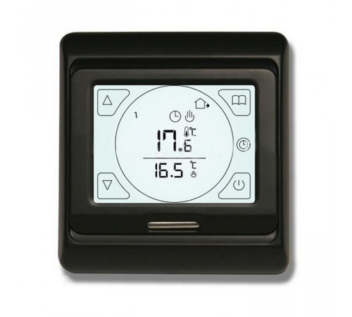 Терморегулятор комнатный/для теплого пола встраиваемый RTC 91.716 черный