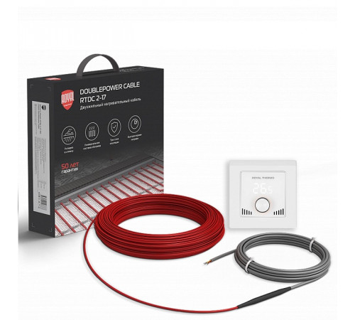 Кабель нагревательный Royal Thermo RTDC 2-17-1500 с терморегулятором RTI-16